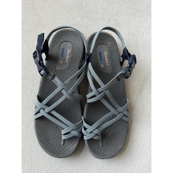 Skechers Outdoor Lifestyle Strappy Sport Sandals Gray Womens Size 10 Comfort - Picture 2 of 9